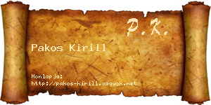 Pakos Kirill névjegykártya